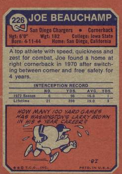 1973 Topps #226 Joe Beauchamp Back