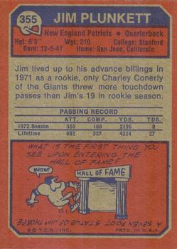 1973 Topps #355 Jim Plunkett Back