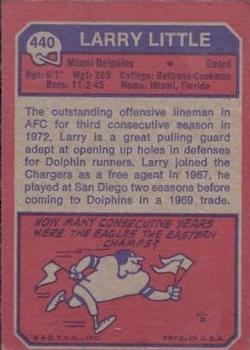 1973 Topps #440 Larry Little Back