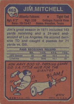1973 Topps #463 Jim Mitchell Back