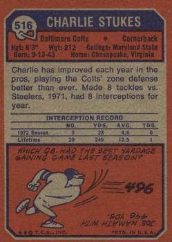 1973 Topps #516 Charlie Stukes Back