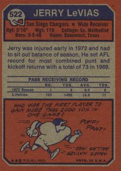 1973 Topps #522 Jerry LeVias Back