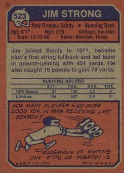 1973 Topps #523 Jim Strong Back