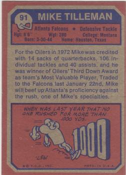 1973 Topps #91 Mike Tilleman Back