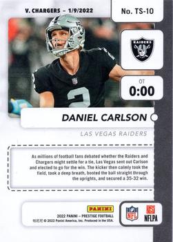 2022 Panini Prestige - Time Stamped Xtra Points Red #TS-10 Daniel Carlson Back