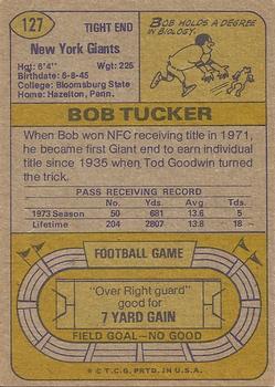 1974 Topps #127 Bob Tucker Back
