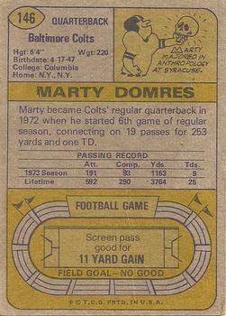 1974 Topps #146 Marty Domres Back