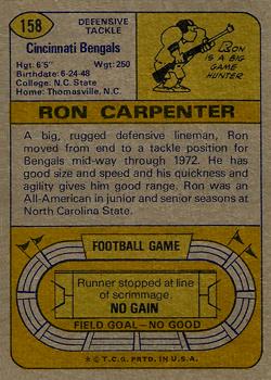1974 Topps #158 Ron Carpenter Back