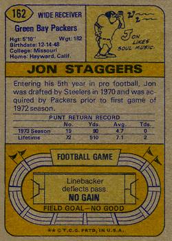 1974 Topps #162 Jon Staggers Back