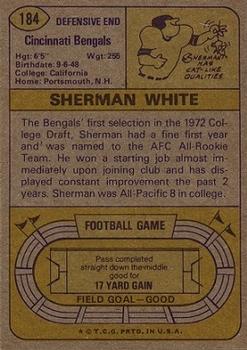 1974 Topps #184 Sherman White Back