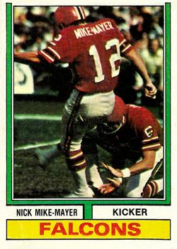 1974 Topps #186 Nick Mike-Mayer Front