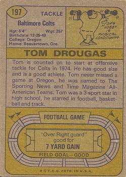 1974 Topps #197 Tom Drougas Back