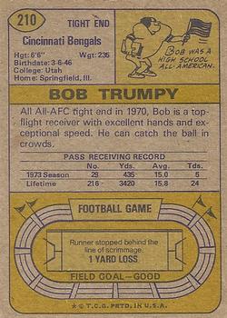 1974 Topps #210 Bob Trumpy Back