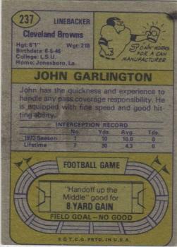 1974 Topps #237 John Garlington Back