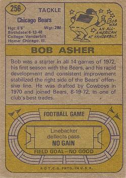 1974 Topps #256 Bob Asher Back