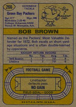 1974 Topps #266 Bob Brown Back