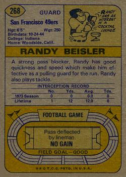 1974 Topps #268 Randy Beisler Back