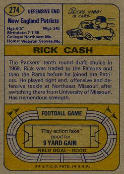 1974 Topps #274 Rick Cash Back