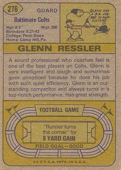 1974 Topps #276 Glenn Ressler Back