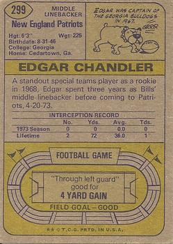 1974 Topps #299 Edgar Chandler Back