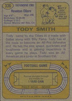 1974 Topps #336 Tody Smith Back