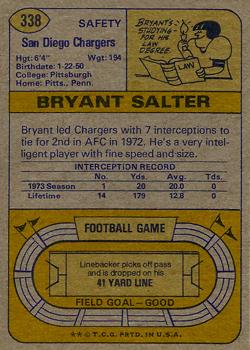 1974 Topps #338 Bryant Salter Back