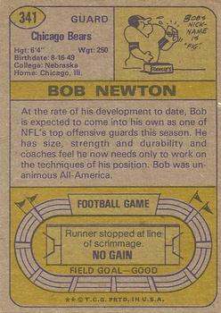 1974 Topps #341 Bob Newton Back