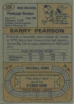 1974 Topps #356 Barry Pearson Back