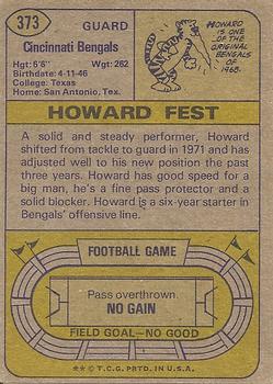 1974 Topps #373 Howard Fest Back