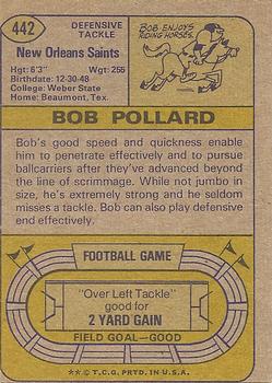 1974 Topps #442 Bob Pollard Back