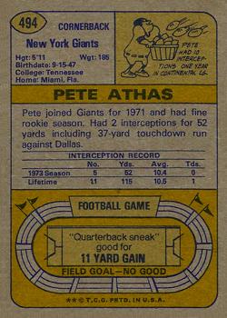 1974 Topps #494 Pete Athas Back