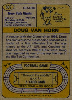 1974 Topps #507 Doug Van Horn Back