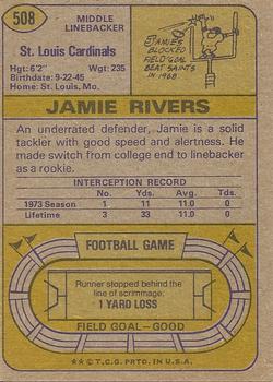 1974 Topps #508 Jamie Rivers Back