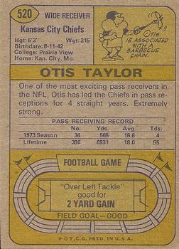1974 Topps #520 Otis Taylor Back