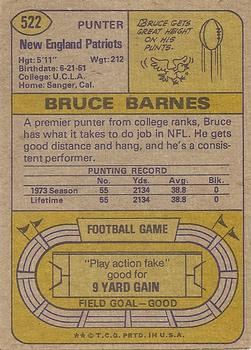 1974 Topps #522 Bruce Barnes Back