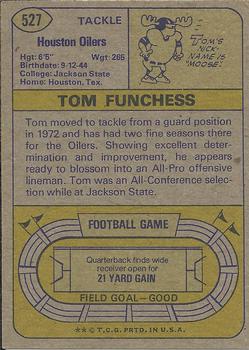 1974 Topps #527 Tom Funchess Back