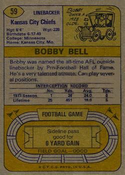 1974 Topps #59 Bobby Bell Back