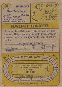 1974 Topps #68 Ralph Baker Back