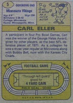 1974 Topps #5 Carl Eller Back