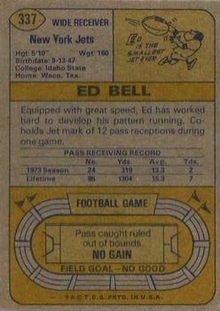 1974 Topps #337 Ed Bell Back