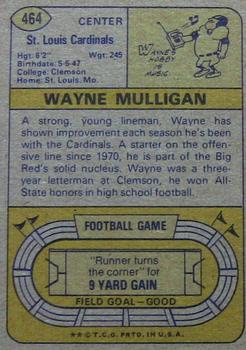 1974 Topps #464 Wayne Mulligan Back