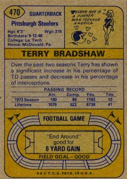 1974 Topps #470 Terry Bradshaw Back