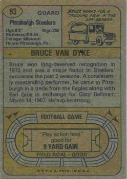1974 Topps #93 Bruce Van Dyke Back
