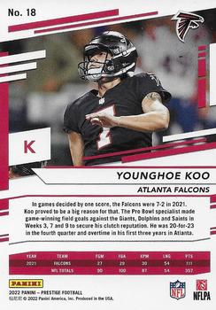 2022 Panini Prestige - Xtra Points Astral #18 Younghoe Koo Back