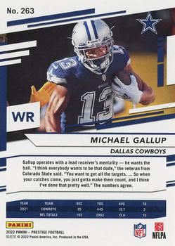 2022 Panini Prestige - Xtra Points Astral #263 Michael Gallup Back