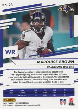 2022 Panini Prestige - Xtra Points Premium Pink #23 Marquise Brown Back