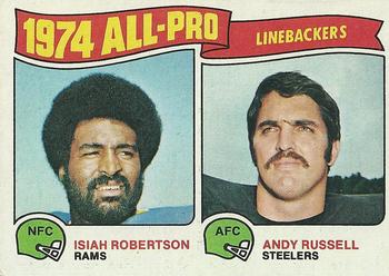 1975 Topps #219 1974 All-Pro Linebackers (Isiah Robertson / Andy Russell) Front