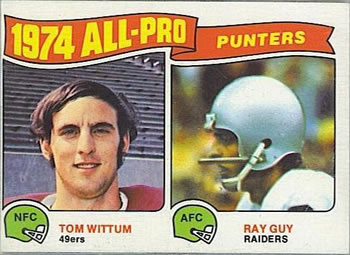 1975 Topps #224 1974 All-Pro Punters (Tom Wittum / Ray Guy) Front