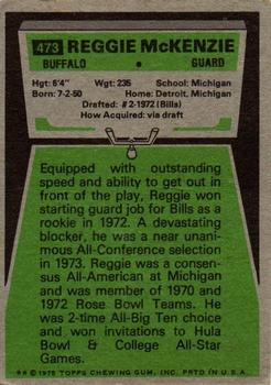 1975 Topps #473 Reggie McKenzie Back