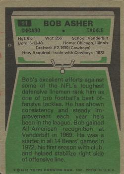 1975 Topps #11 Bob Asher Back